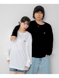 【SALE／5%OFF】(U)【公式ショップ】 カルバンクライン 2枚セット ユニセックス CK ロゴ ロングスリーブ Tシャツ Calvin Klein Jeans J400464 Calvin Klein Jeans カルバン・クライン トップス カットソー・Tシャツ ホワイト ブラック【RBA_E】【送料無料】[Rakuten Fashion]