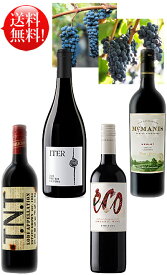 送料無料 赤ワイン4種【多彩な葡萄品種を楽しめる飲み比べミックスセット】 カベルネ・ソーヴィニヨン, ピノ・ノワール, ジンファンデル, メルロー各750ml Emiliana Eco Balance Iter TNT McManis クールは300円加算