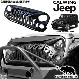 【カリフォルニアマッドスター/CALIFORNIA MUDSTAR★】07-18y ジープ jeep ラングラー JK | フロントグリル ワイルドホース ブラック BAD WRANGLER 外装 カスタム パーツ