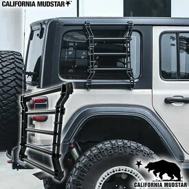 【カリフォルニアマッドスター/CALIFORNIA MUDSTAR★】18y- ジープ ラングラー JL | リアサイドラダー アルミ製 ブラック