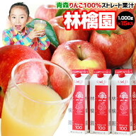 エントリーでポイント5倍 青森 りんごジュース 100％ ストレート果汁 170万本突破 1000ml×15本メガセッ…