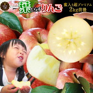 エントリーでポイント5倍 葉っぱの影は甘さのサイン 完全蜜入り保証 【蜜入り 葉とらずりんご ふじ2kg前…