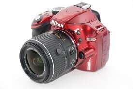 【中古】【外観特上級】Nikon デジタル一眼レフカメラ D3200 レンズキット AF-S DX NIKKOR 18-55mm f/3.5-5.6G VR付属 レッド D3200LKRD
