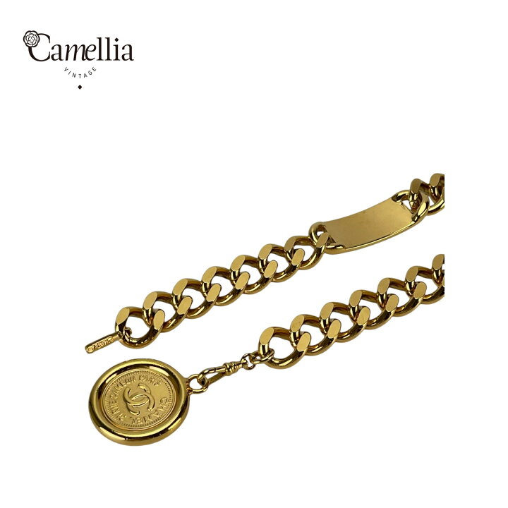 楽天市場】【中古】 CHANEL シャネル チェーンベルト メダリオン ロゴ 
