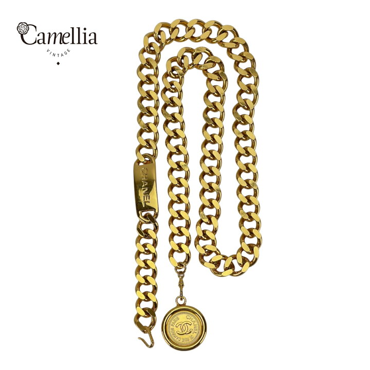 楽天市場】【中古】 CHANEL シャネル チェーンベルト メダリオン ロゴ 