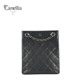 【中古】 CHANEL シャネル ココマーク マトラッセ チェーントートバッグ キャビアスキン ブラック シルバー金具