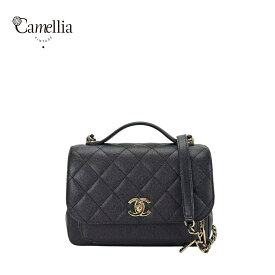 【中古】 CHANEL シャネル Affinity 2wayココマーク キャビアスキン マトラッセ トップハンドル ショルダーバッグ ブラック ゴールド金具