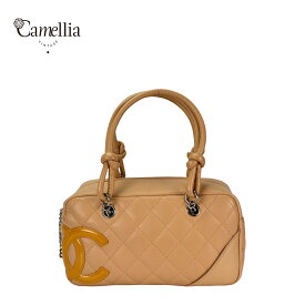 【中古】 CHANEL シャネル ココ ボウリングハンドバッグ ショルダーバッグ ミルクティー ベージュ系 カーフ×パテントレザー ゴールド金具 2005–2006年製