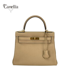 【中古】HERMES エルメス ケリー28 ハンドバッグ トゴ トレンチ (S2) ベージ系 ゴールド金具