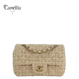 【中古】 CHANEL シャネル 24Bミニマトラッセ20 ショルダーバッグ ツイード ベージュ系 マルチカラー