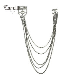 【中古】CHANEL シャネル ココマーク エンブレム チェーンアクセサリー マルチチェーン シルバー金具