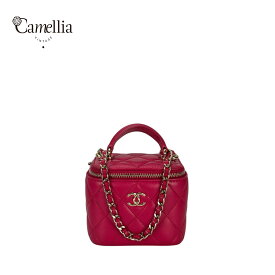 【中古】CHANEL シャネルラムスキン トップハンドル ミニバニティ チェーンハンドバッグ ゴールド金具