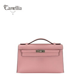 【中古】HERMES エルメスポシェットケリー ローズサクラ スイフト シルバー金具 K刻印 ハンドバッグ