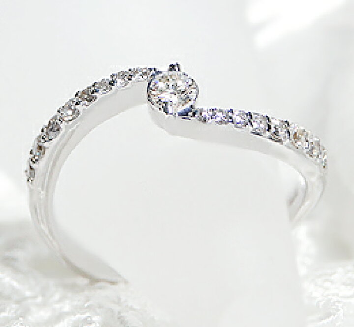 楽天市場】pt900【0.31ct】 ウエーブ ダイヤモンドリング【無色透明  