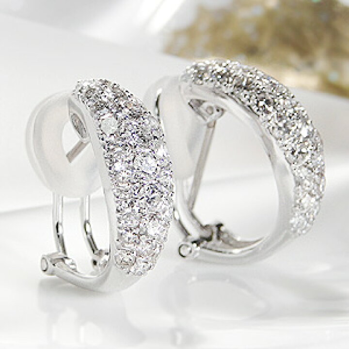 楽天市場】K18PG/WG【2.0ct】ダイヤモンドパヴェ 2WAYピアス 