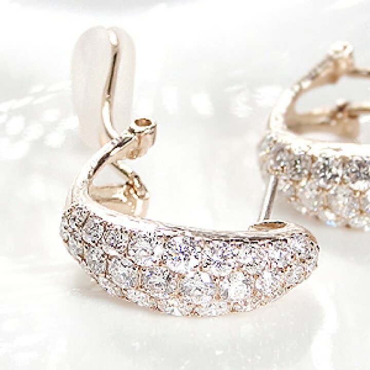 楽天市場】K18PG/WG【2.0ct】ダイヤモンドパヴェ 2WAYピアス  
