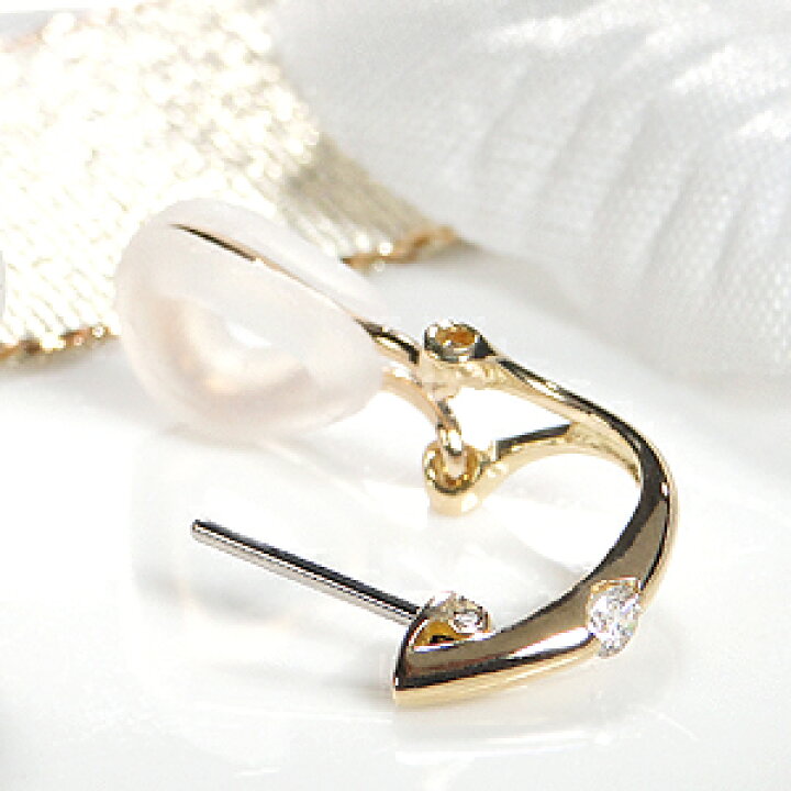 楽天市場】k18YG/プラチナ900【0.10ct】 ダイヤモンド 2WAY ピアス 