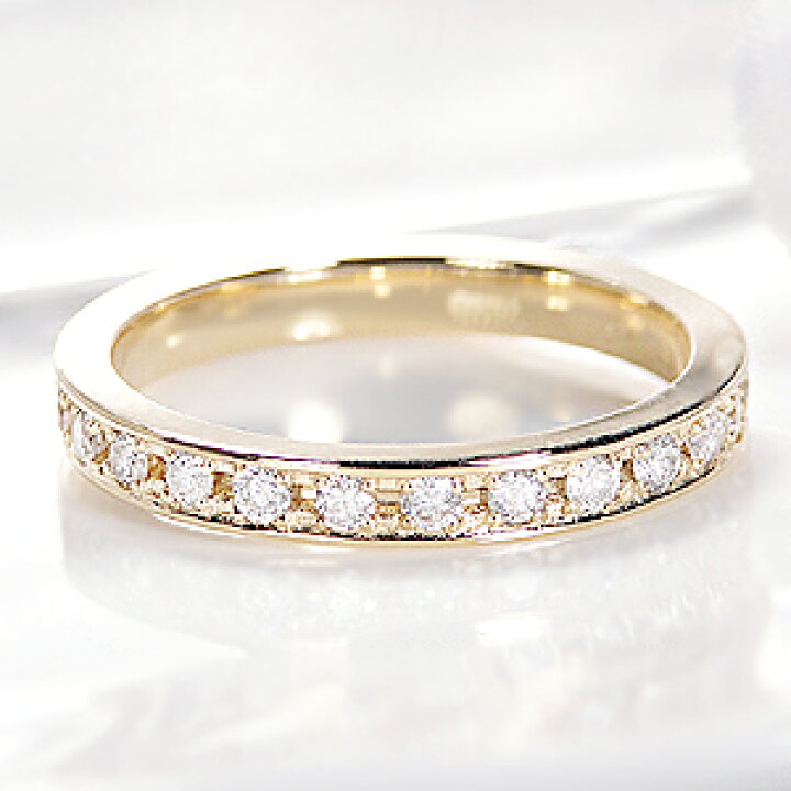 楽天市場】K18【0.5ct】 フチあり ダイヤ フルエタニティリング【無色 