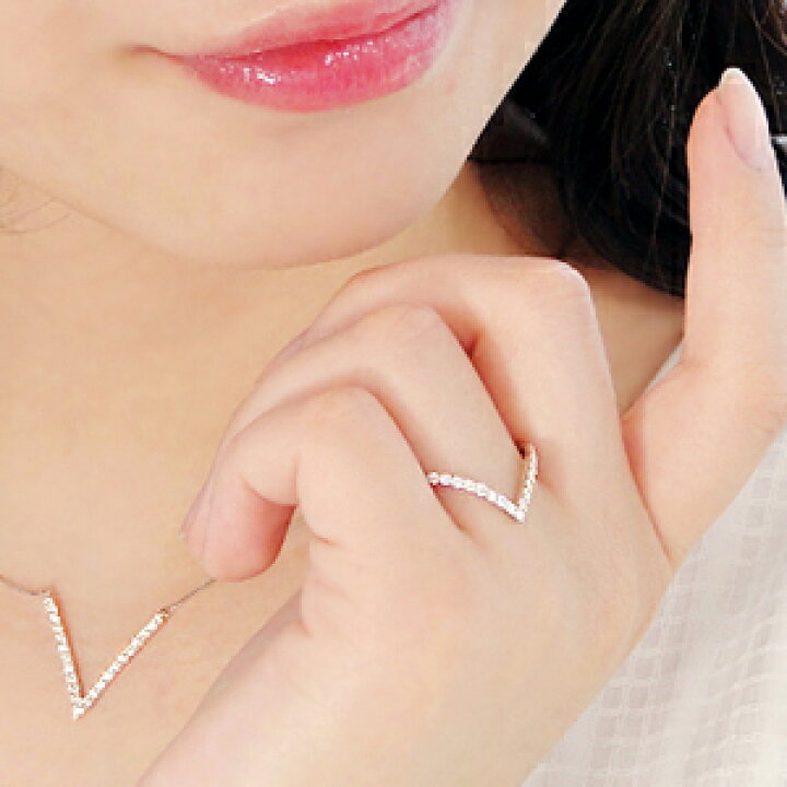 楽天市場】k18WG【0.28ct】Vライン ダイヤモンド ネックレス 【無色 