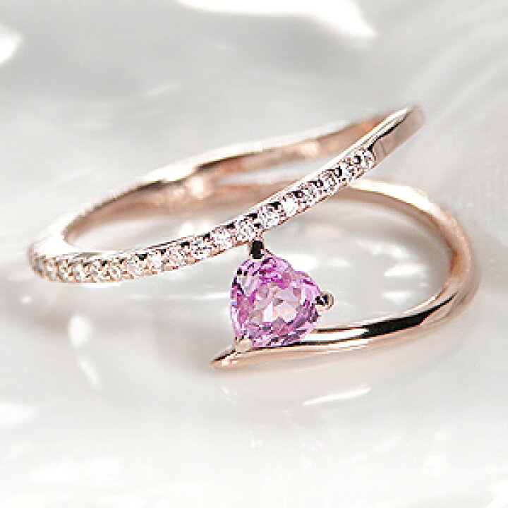 楽天市場】K18PG ダイヤモンド ハートシェイプ ピンクサファイア  