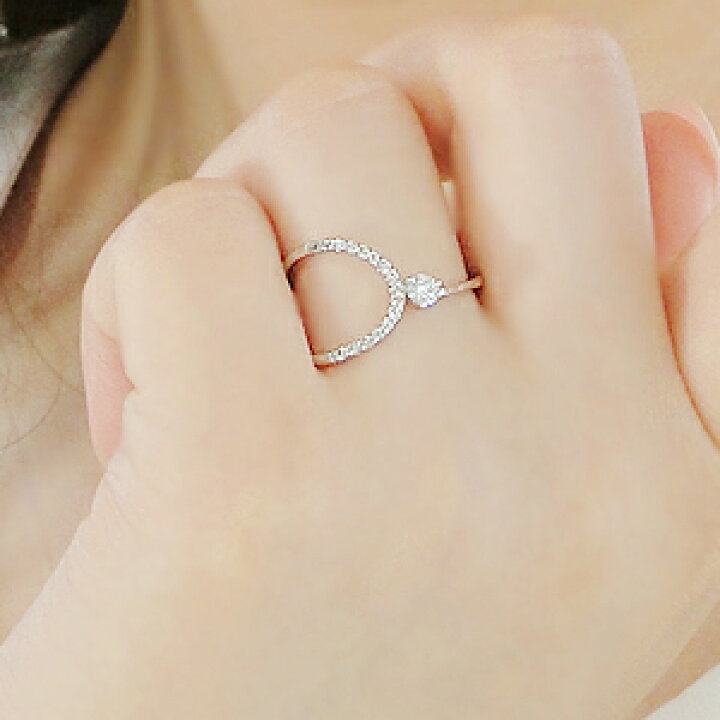 楽天市場】pt900【0.1ct】ハート＆キューピッド ダイヤモンドリング 