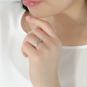 楽天市場】Pt900 アイスブルー ダイヤモンド タンクリング 【品質保証 
