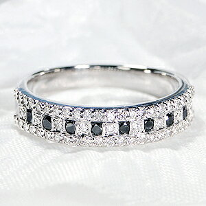 pt900 ダイヤモンド &ブラックダイヤモンド リング【無色透明】【H-SIクラス】ダイヤモンドリング ダイアリング プラチナ Pt900 エタニティー ブラックダイヤ コンビ 人気 新作 おしゃれ 重