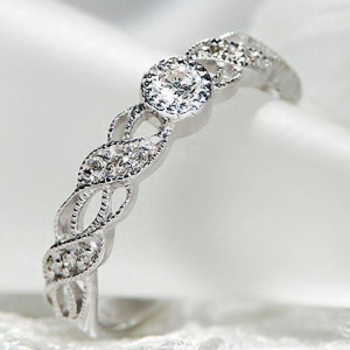 楽天市場】pt900【0.16ct】ミル打ち ダイヤモンドリング【無色透明 