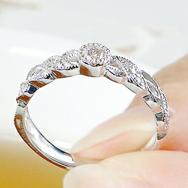楽天市場】pt900【0.16ct】ミル打ち ダイヤモンドリング【無色透明 