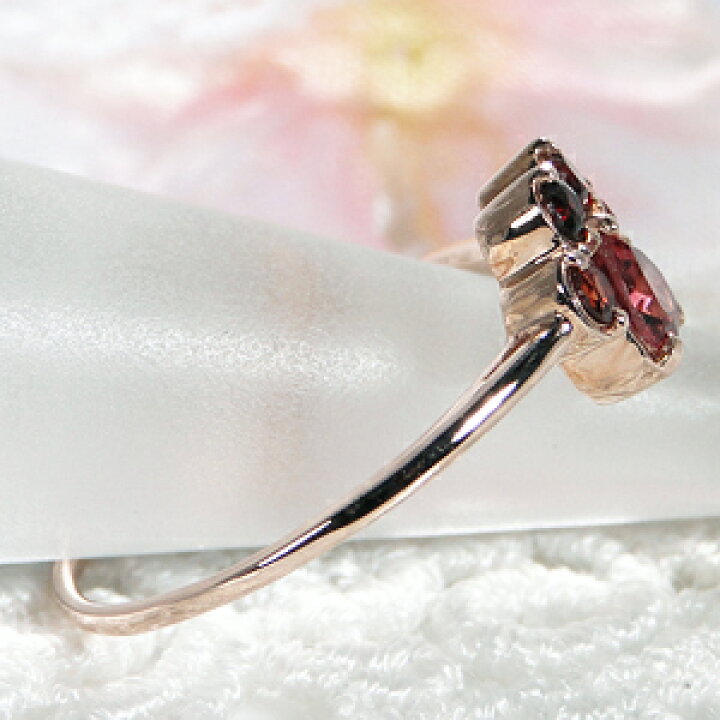楽天市場】リング 肉球 ガーネット ピンクゴールド 指輪 肉球リング  