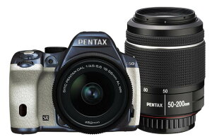 RICOH fW^჌t PENTAX K-50 DAL18-55mmWREDAL50-200mmWR_uY[Lbg ^lCr[/zCg 101 K-50 WZOOM KIT METAL NAVY/WHITE 101 11372