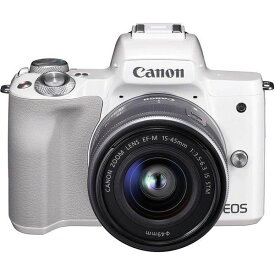 【中古】キヤノン Canon EOS Kiss M ホワイト レンズキット EOSKISSMWH-1545ISSTMLK SDカード付き