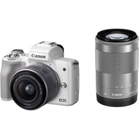 【4/24~4/27限定!最大4,000円OFF&3/25限定で最大P3倍】【中古】キヤノン Canon EOS Kiss M ホワイト ダブルズームキット SDカード付き