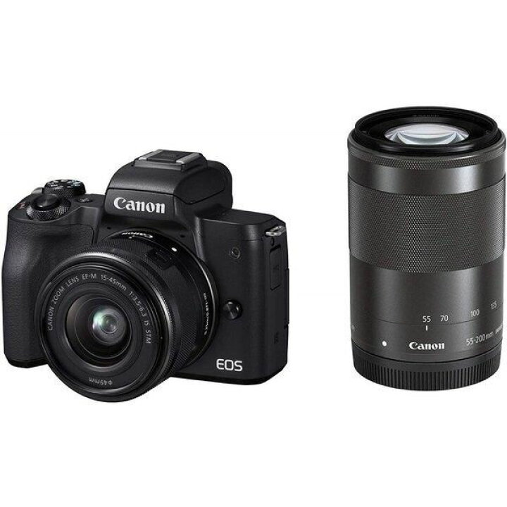 楽天市場】【中古】キヤノン Canon EOS Kiss M ブラック ダブルズーム 