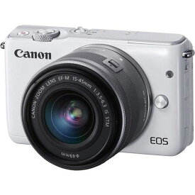【中古】キヤノン Canon EOS M10 レンズキット ホワイト EOSM10WH-1545ISSTMLK SDカード付き