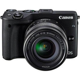 【中古】キヤノン Canon EOS M3 レンズキット ブラック EOSM3BK-1855ISSTMLK SDカード付き
