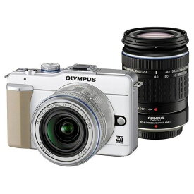 【4/24~4/27限定!最大4,000円OFF&4/25限定で最大P3倍】【中古】オリンパス OLYMPUS E-PL1ダブルズームキット ホワイト SDカード付き