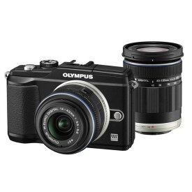 【4/24~4/27限定!最大4,000円OFF&4/25限定で最大P3倍】【中古】オリンパス OLYMPUS E-PL2 ダブルズームキット ブラック SDカード付き