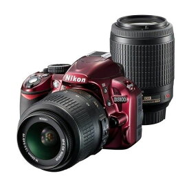 【中古】ニコン Nikon D3100 レッド 200mmダブルズームキット SDカード付き