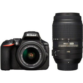 【5/1限定!全品P3倍】【中古】ニコン Nikon D5500 ダブルズームキット ブラック SDカード付き