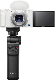 【中古】ソニー Vlog用カメラ VLOGCAM デジタルカメラ ZV-1 シューティンググリップキット(同梱グリップ:GP-VPT2BTブラック、バッテリーパック+1個) ウィンドスクリーン付属 24-70mm F1.8-2.8 ズームレンズ ホワイト ZV-1G W