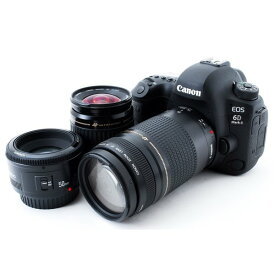 【中古】 キヤノン Canon EOS 6D Mark II 標準&超望遠＆単焦点トリプルレンズセット 当店保証30日間 人気 ミラーレス 一眼レフ 交換レンズ カメラ