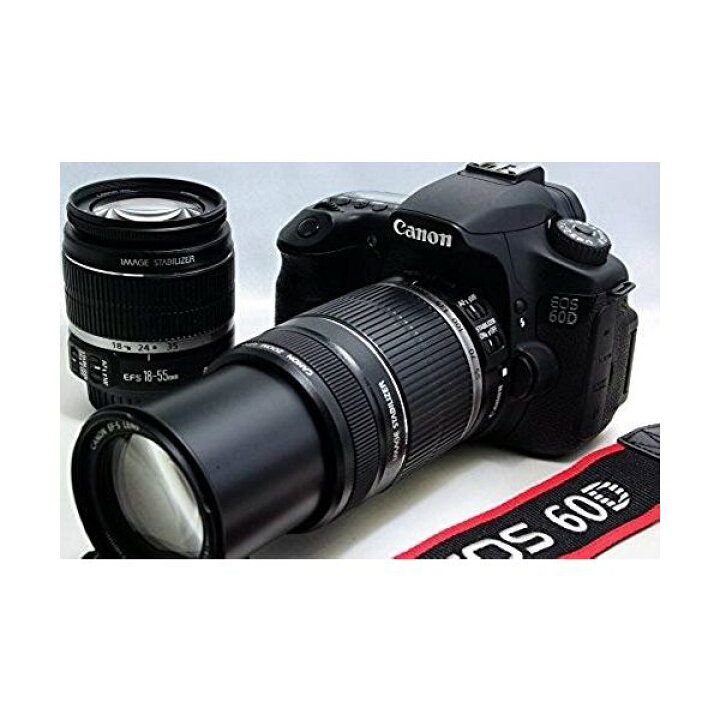 【中古】キヤノン Canon EOS 60D ダブルズームキット EF-S18-55ｍｍ/EF-S55-250ｍｍ付属 SDカード付き  カメラFanks-PROShop 