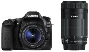 Canon fW^჌tJ EOS 80D _uY[Lbg EF-S18-55 IS STM/EF-S55-250 IS STMt EOS80D-WKIT