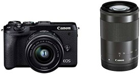 【4/24~4/27限定!最大4,000円OFF&4/25限定で最大P3倍】【中古】Canon ミラーレス一眼カメラ EOS M6 Mark II ダブルズームキット ブラック EOSM6MK2BK-WZK