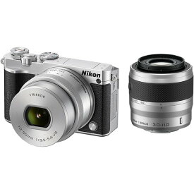 【4/24~4/27限定!最大4,000円OFF&4/25限定で最大P3倍】【中古】ニコン Nikon ミラーレス一眼 ニコン Nikon1 J5 ダブルズームキット シルバー J5WZSL microSDカード付き