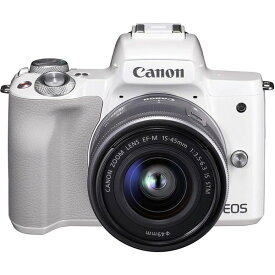 【4/24~4/27限定!最大4,000円OFF&4/25限定で最大P3倍】【中古】キヤノン Canon EOS Kiss M ホワイト レンズキット EOSKISSMWH-1545ISSTMLK SDカード付き