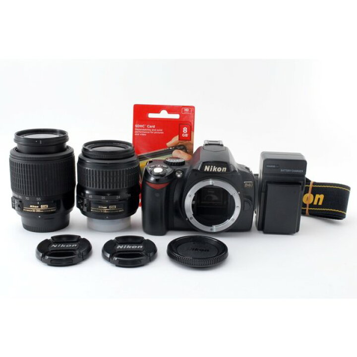 楽天市場】【中古】ニコン Nikon D40 ダブルズームセット ブラック 美 