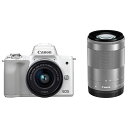 Canon キヤノン ミラーレス一眼カメラ EOS Kiss M ダブルズームキット ホワイト