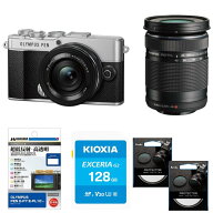 [新品]【お買い得セット】OLYMPUS オリンパス ミラーレス一眼カメラ PEN E-P7 EZダブルズームキット シル…
